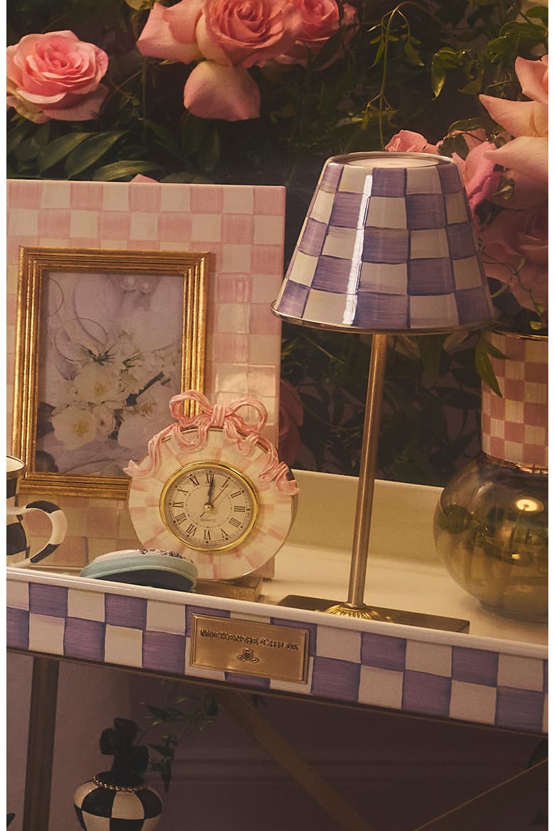 Violet Check LED Rechargeable Cafe Table Lamp, Alternate, color, VIOLET