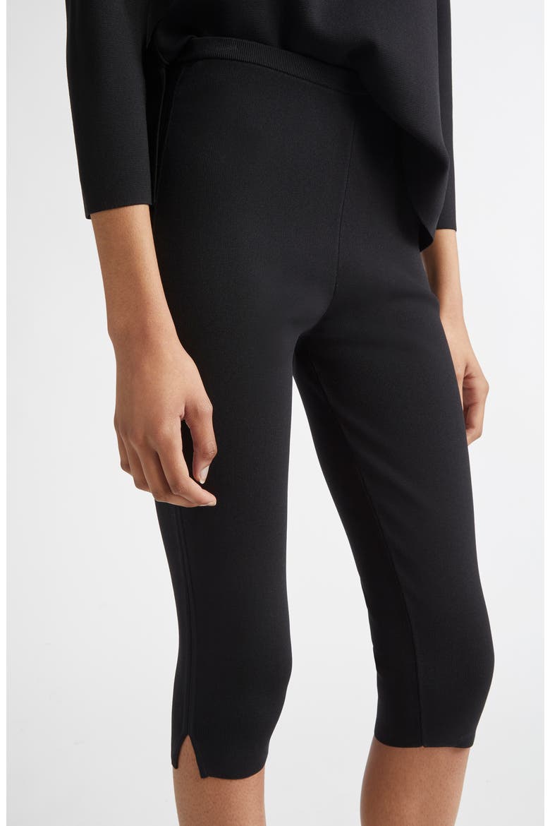 Compact Knit Capri Trousers, Alternate, color, BLACK
