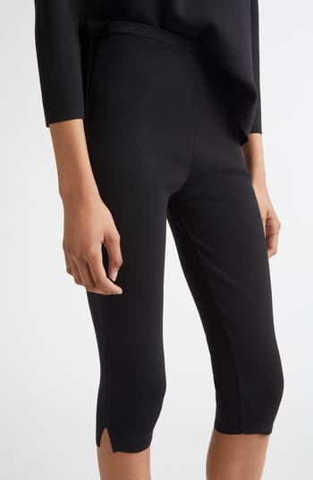 パンツ toteme COMPACT KNIT CAPRI TROUSERS (252 WRB0276 YA0187 001) Compact knit capri trousers black – TOTEME