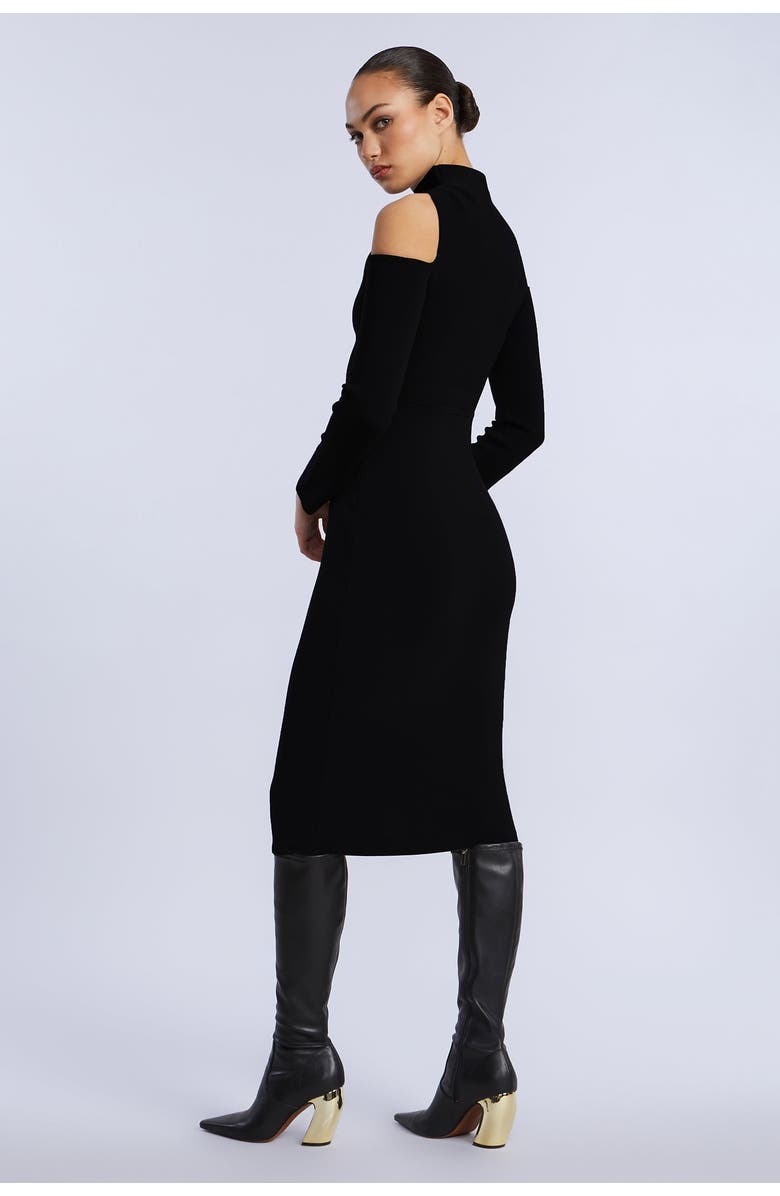 BCBGMAXAZRIA Cutout Cold Shoulder Dress, Alternate, color, Black