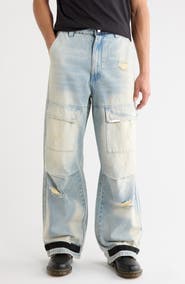RtA Wylie Distressed Relaxed Leg Cargo Jeans