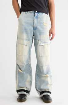 RtA Wylie Distressed Relaxed Leg Cargo Jeans