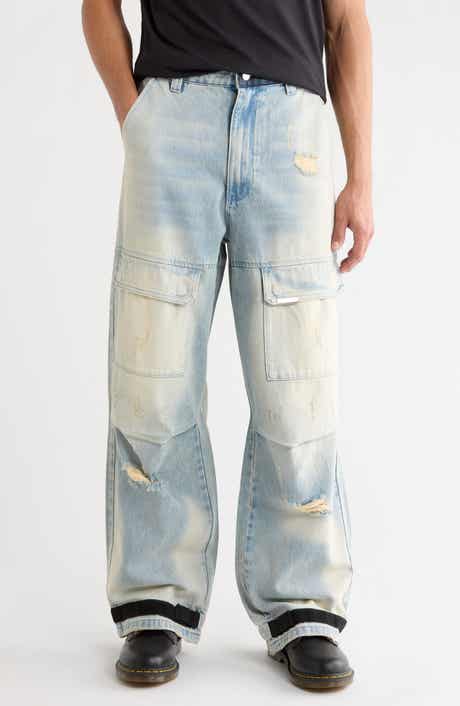 RtA Wylie Distressed Relaxed Leg Cargo Jeans