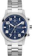 GUESS Atticus Silvertone Chronograph Bracelet Watch, 44mm