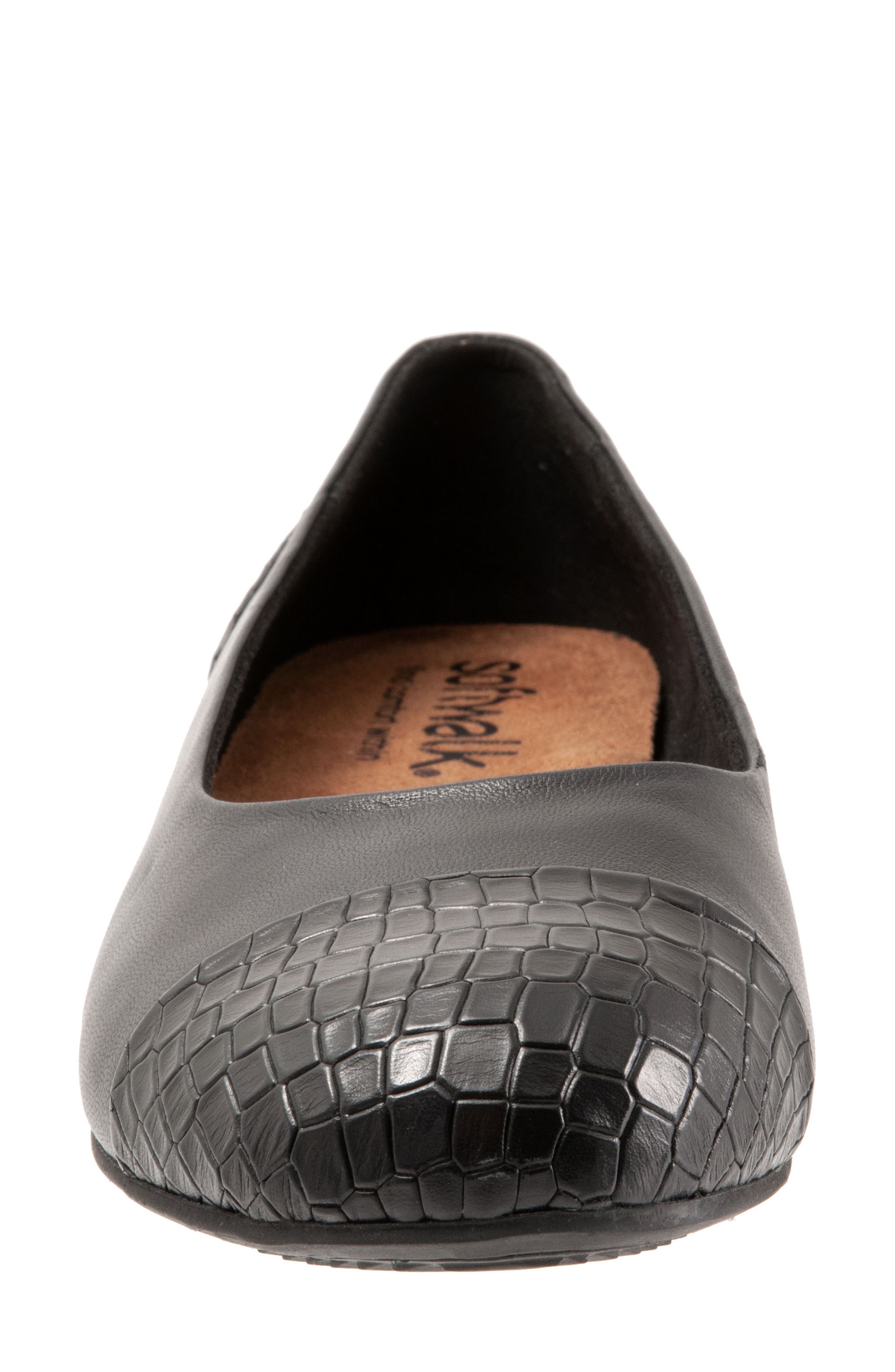 Sonoma Cap Toe Flat, Alternate, color, BLACK / CROCO LEATHER