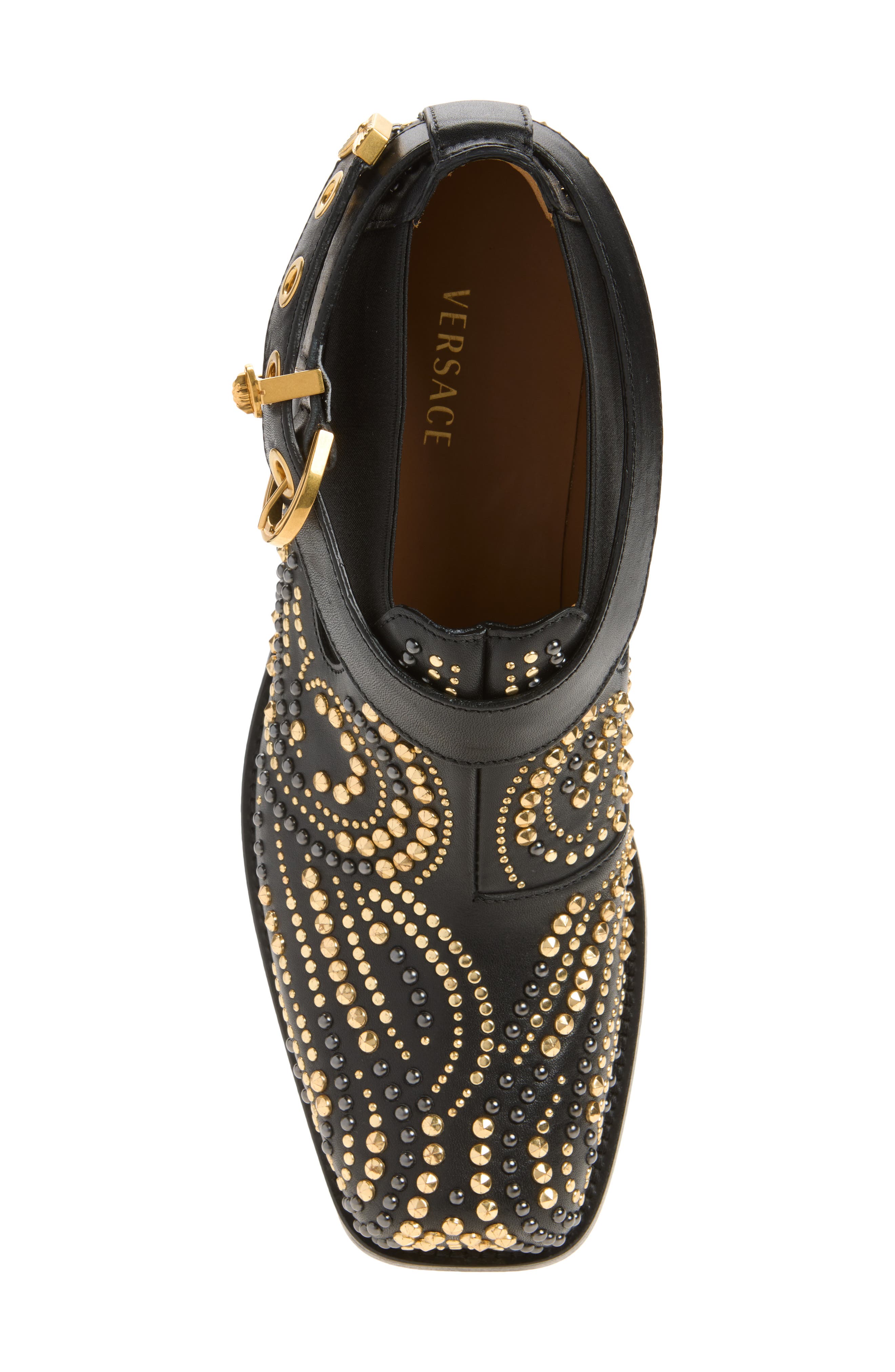 Studded Chelsea Boot, Alternate, color, BLACK-VIBRATED GOLD