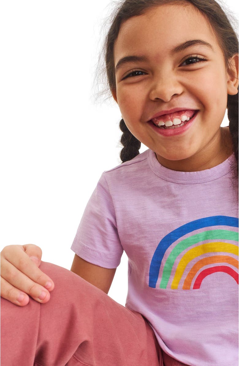 Primary Kids Cutout Rainbow Tee, Alternate, color, Hydrangea