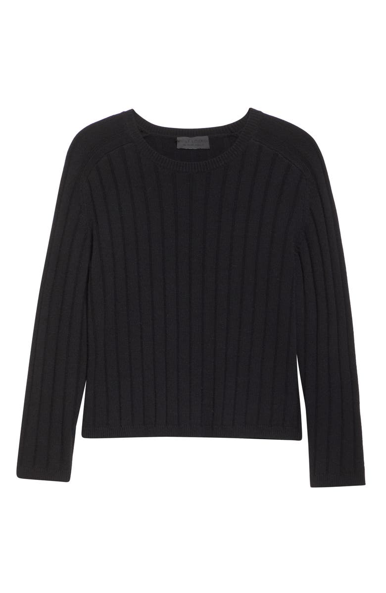 Nili Lotan Alise Rib Cashmere Sweater, Alternate, color, Black