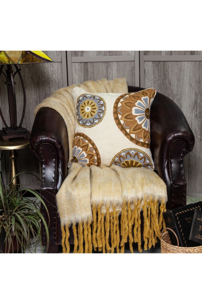 Klover Beige Throw Pillow, Alternate, color, BEIGE
