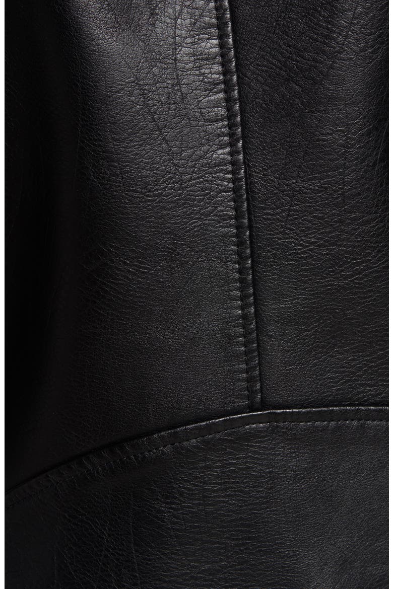Levi's® Fleece Hood Faux Leather Moto Jacket, Alternate, color, BLACK
