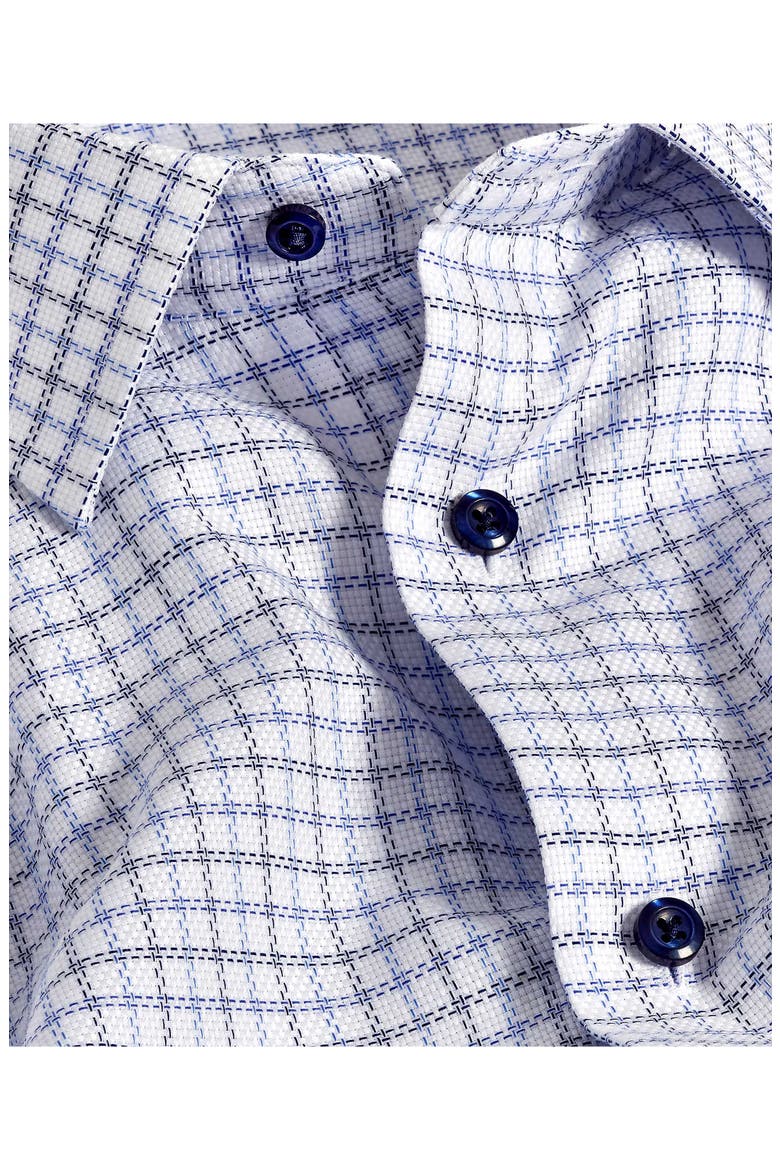 Trim Fit Check Cotton Dobby Dress Shirt, Alternate, color, BLUE/ NAVY