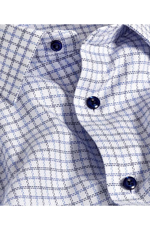 David Donahue Trim Fit Check Cotton Dobby Dress Shirt In Blue