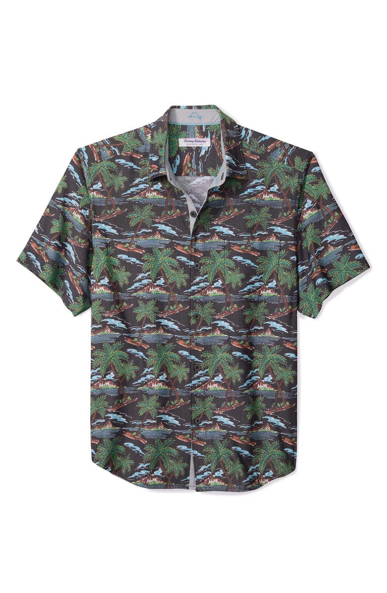 Tommy Bahama Coastal Ease Isle be There IslandZone<sup>®</sup> Short Sleeve Button-Up Shirt, Main, color, Stone Brown