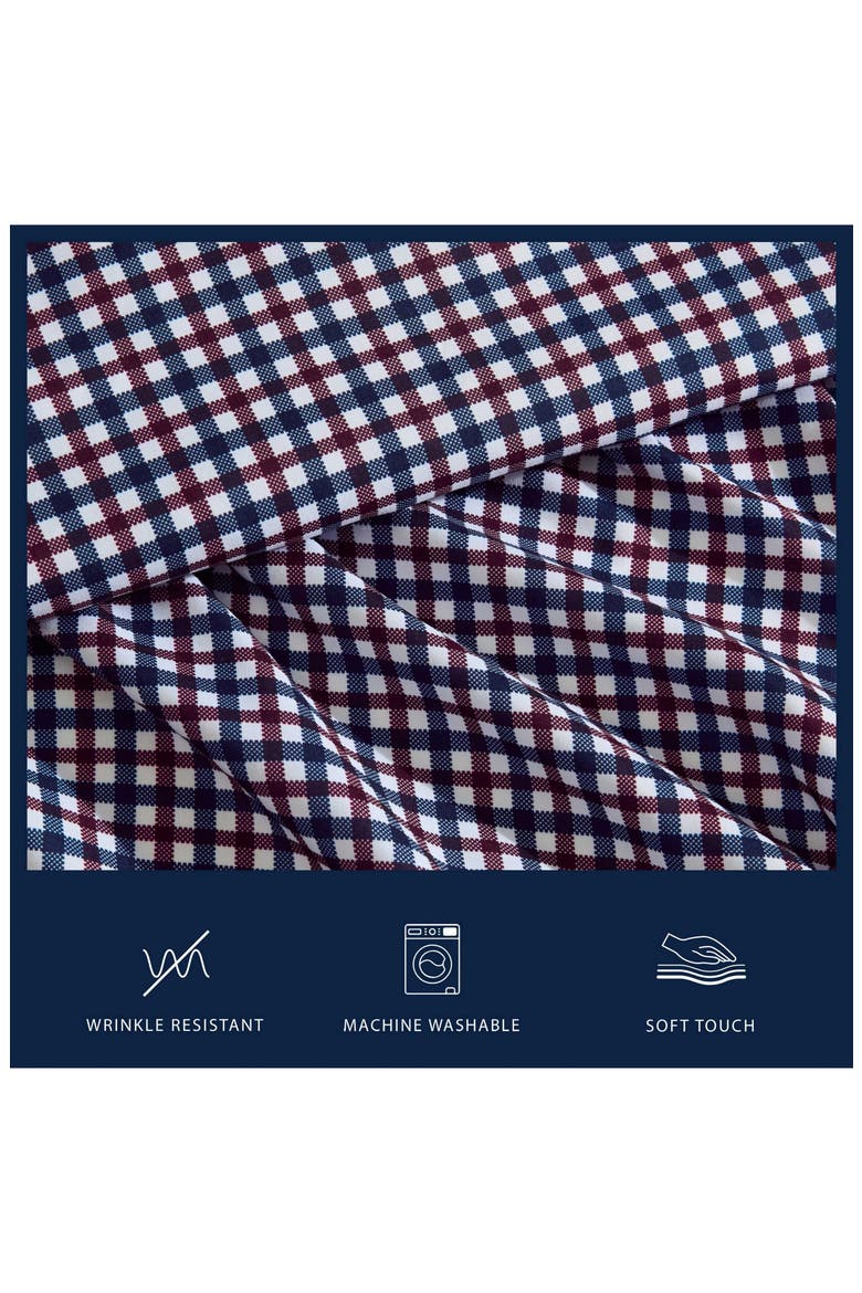 Heritage Plaid Microfiber Sheet Set, Alternate, color, DARK BLUE PLAID