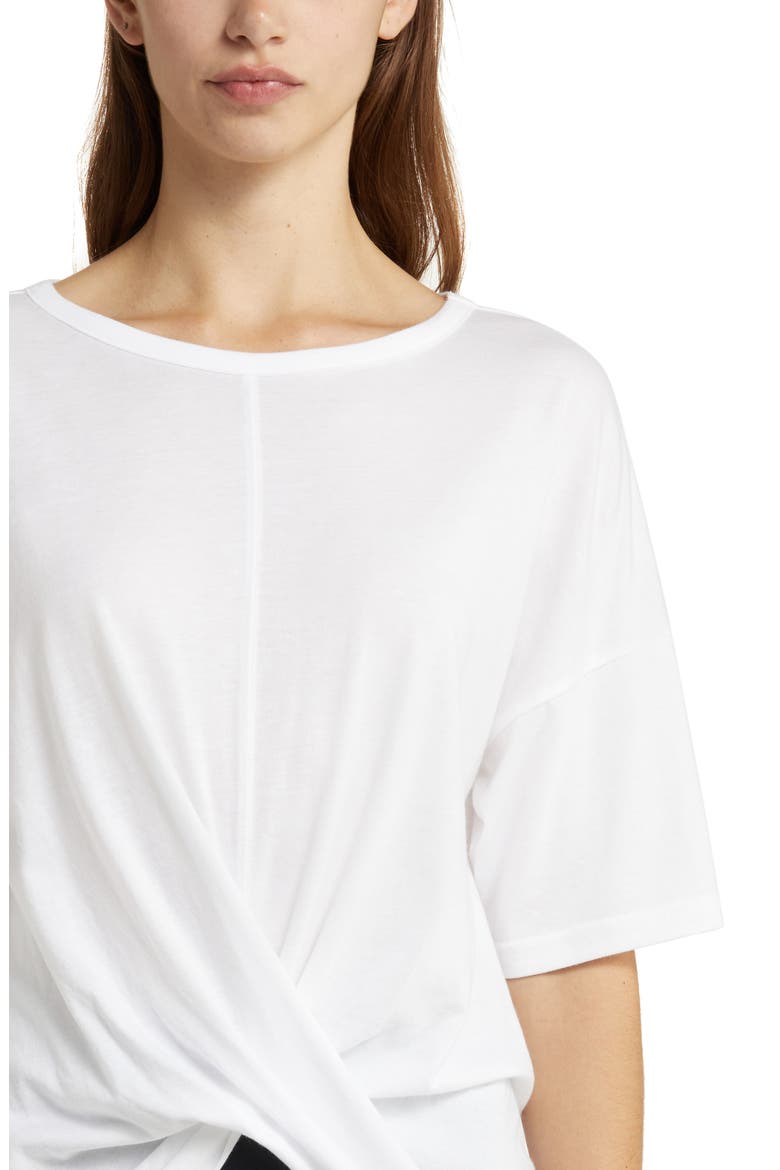 Twist Front T-Shirt, Alternate, color, WHITE