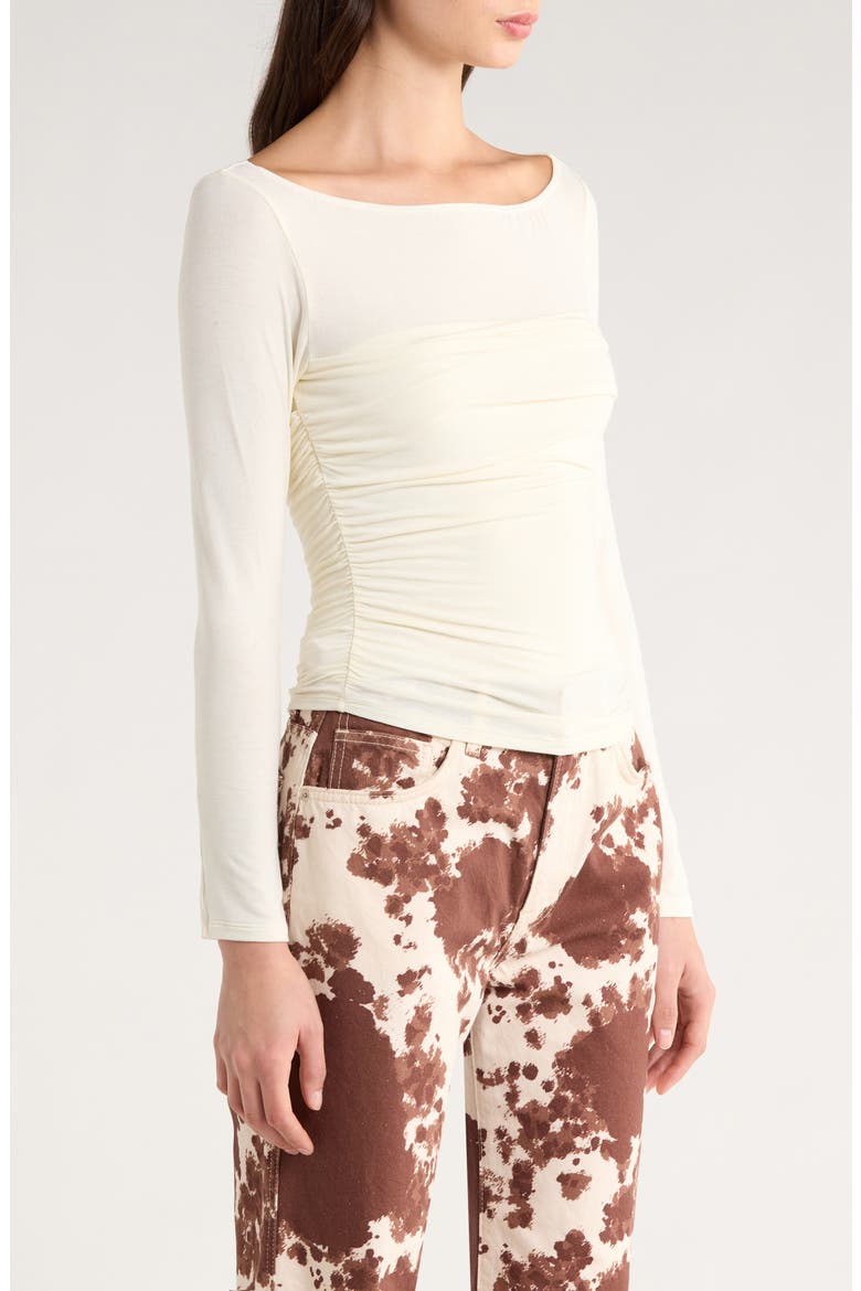 Julian Ruched Knit Top, Alternate, color, IVORY