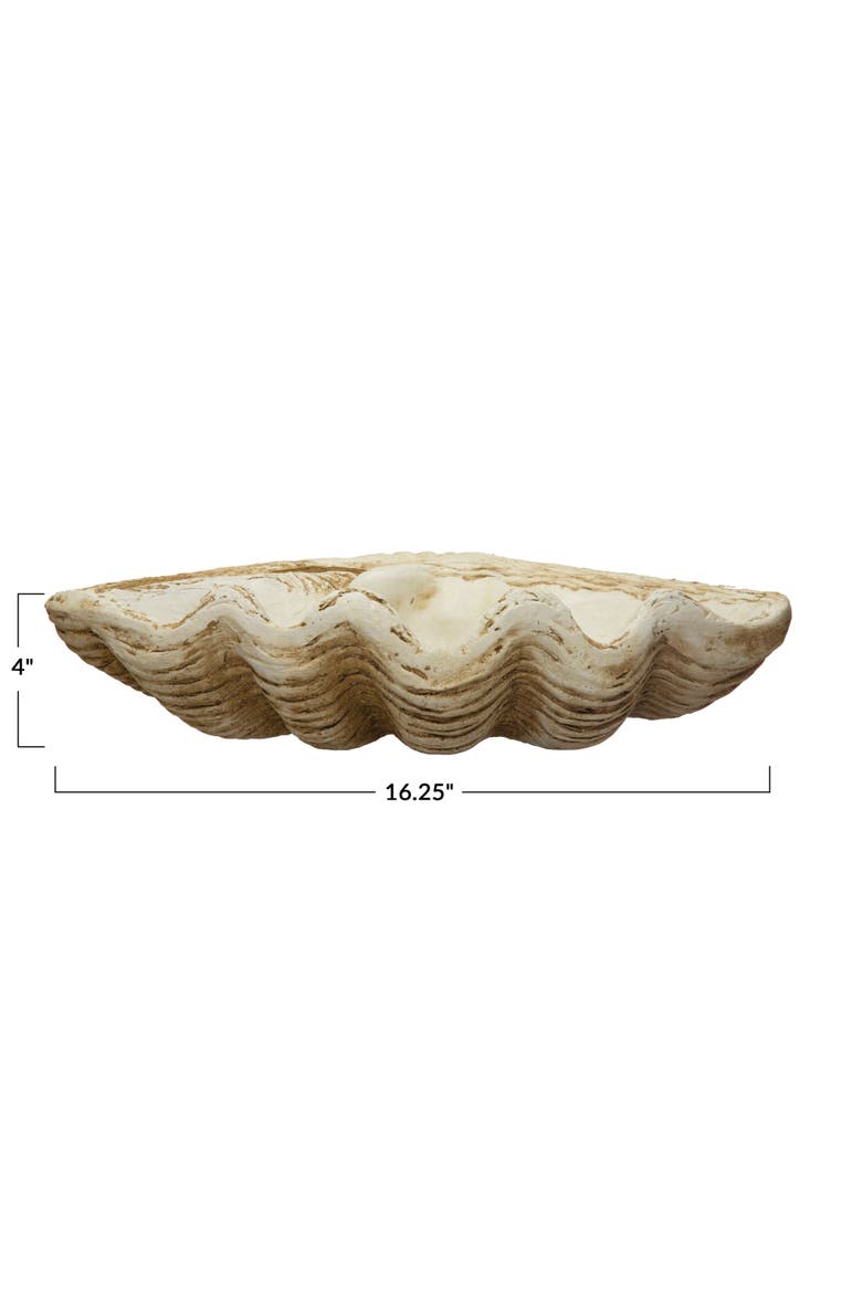 Coastal Decorative Magnesia Clamshell, Natural, Alternate, color, Ivory