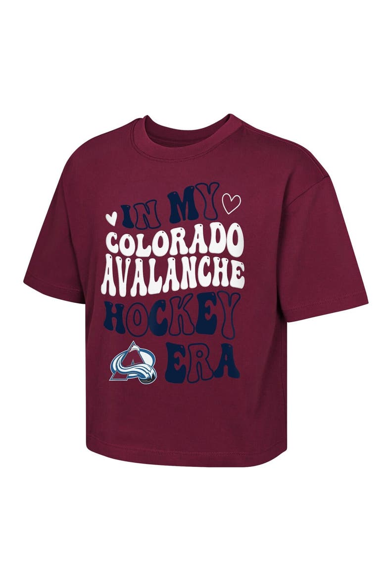 Girls Youth Outerstuff  Burgundy Colorado Avalanche In My Era Boxy T-Shirt, Main, color, Burgundy