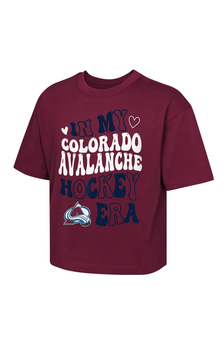 Outerstuff Girls Youth Outerstuff Burgundy Colorado Avalanche In My Era Boxy T-Shirt, Main, color, Burgundy
