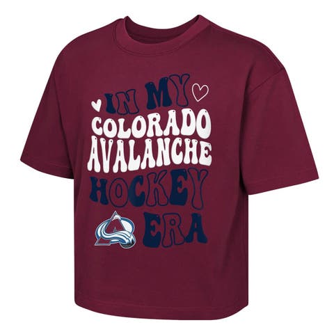 Girls Youth Outerstuff  Burgundy Colorado Avalanche In My Era Boxy T-Shirt