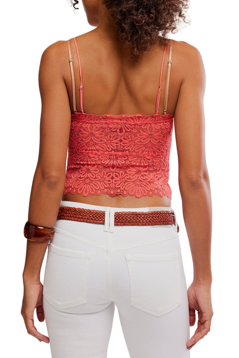 Love and Lace Semi Sheer Crop Camisole, Alternate, color, AGED CORAL