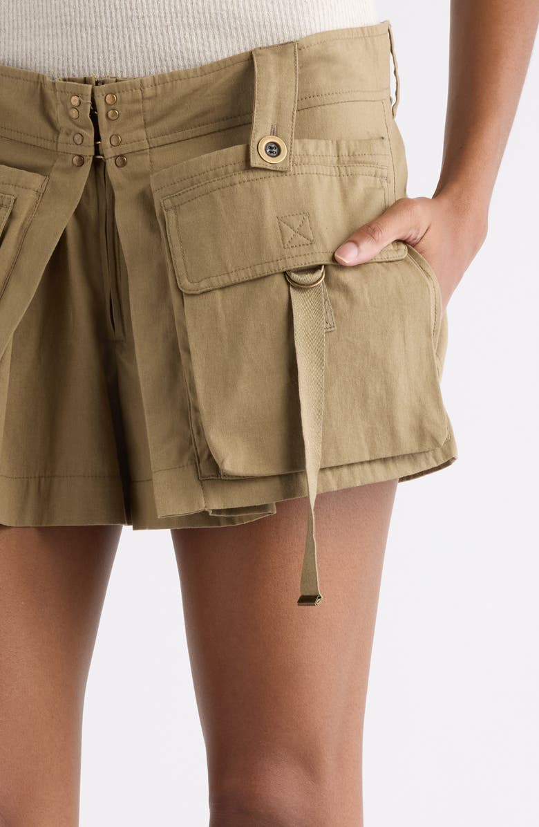 Isabel Marant Barta Cotton Utility Shorts, Alternate, color, Khaki