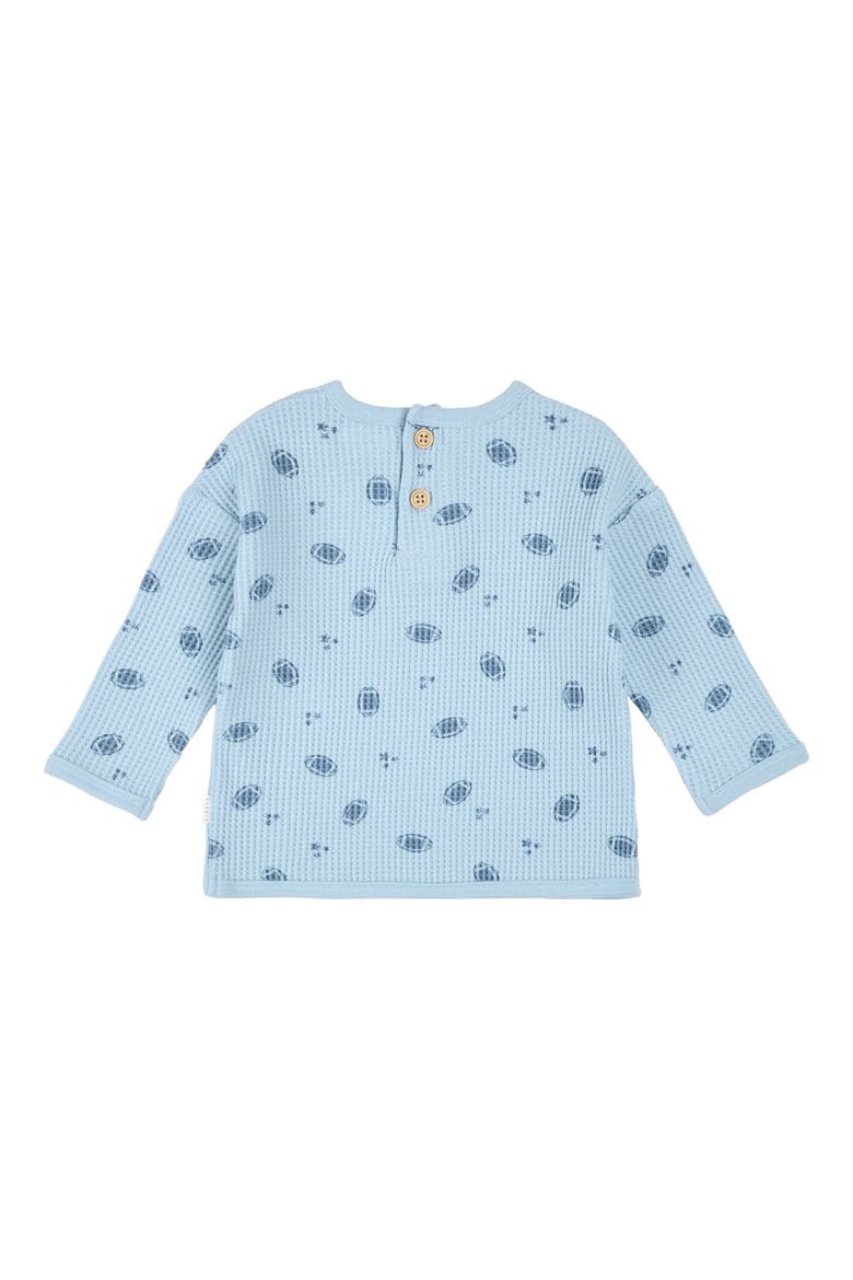 Two-Piece Thermal Stitch Organic Cotton Blend Top & Pants Set, Alternate, color, LIGHT BLUE