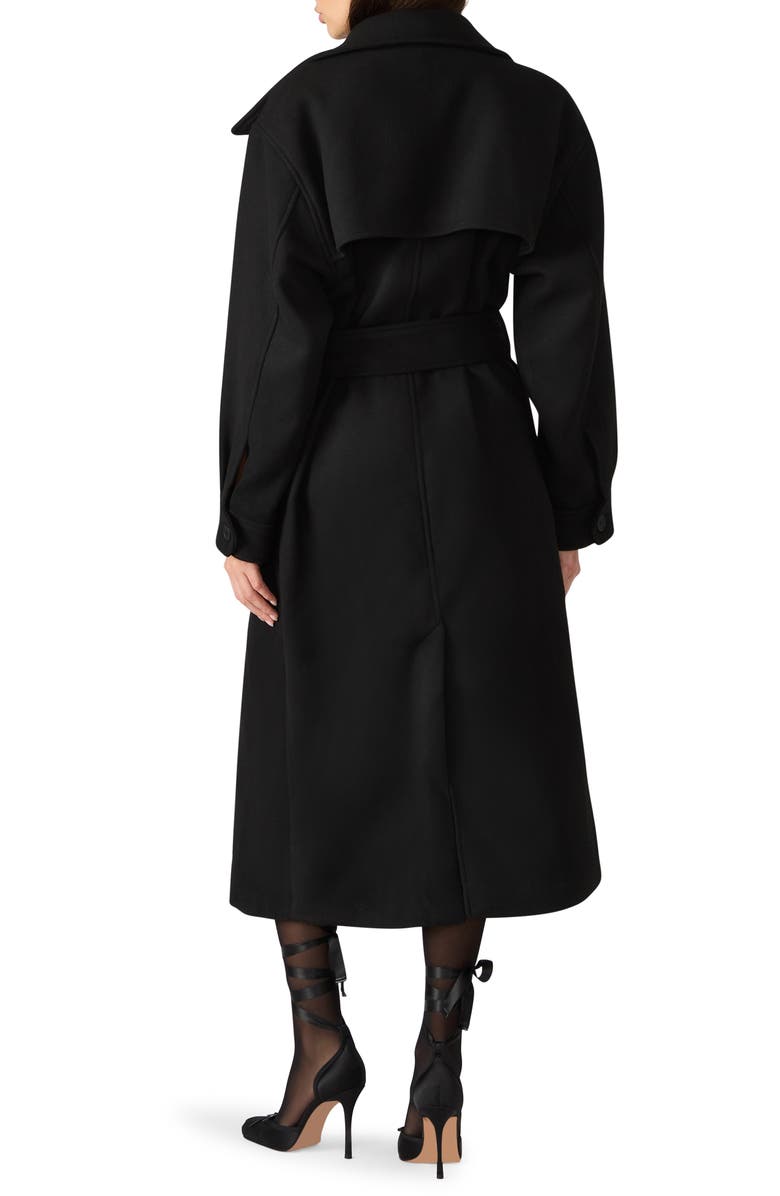 Steve Madden Enora Trench Coat, Alternate, color, Black