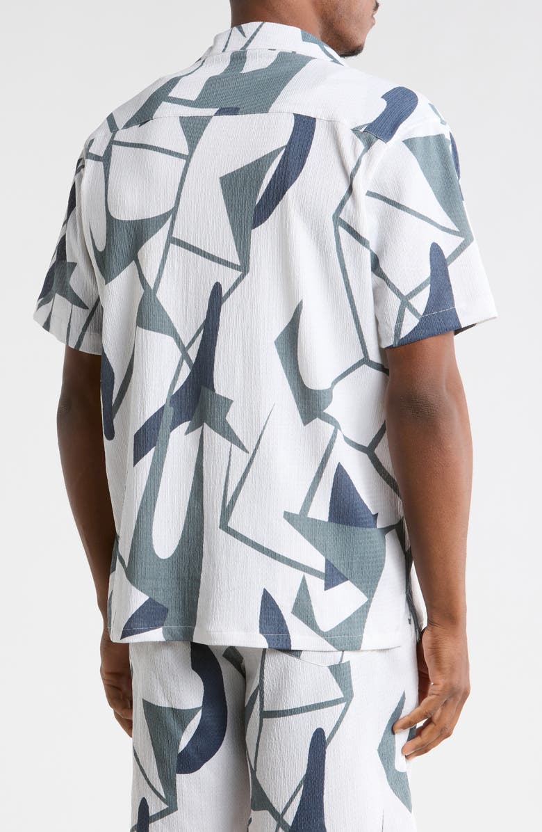 T.R. PREMIUM Abstract Print Camp Shirt, Alternate, color, White