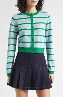 Dollie Stripe Crop Cashmere Blend Cardigan
