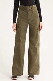 Veronica Beard Damara Belted Wide Leg Cargo Pants