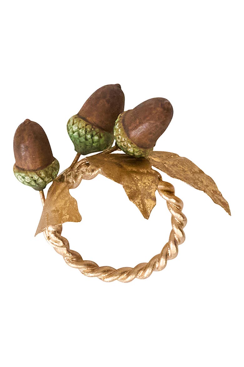 Forest Walk Acorns Set of 4 Napkin Rings, Alternate, color, MULTI