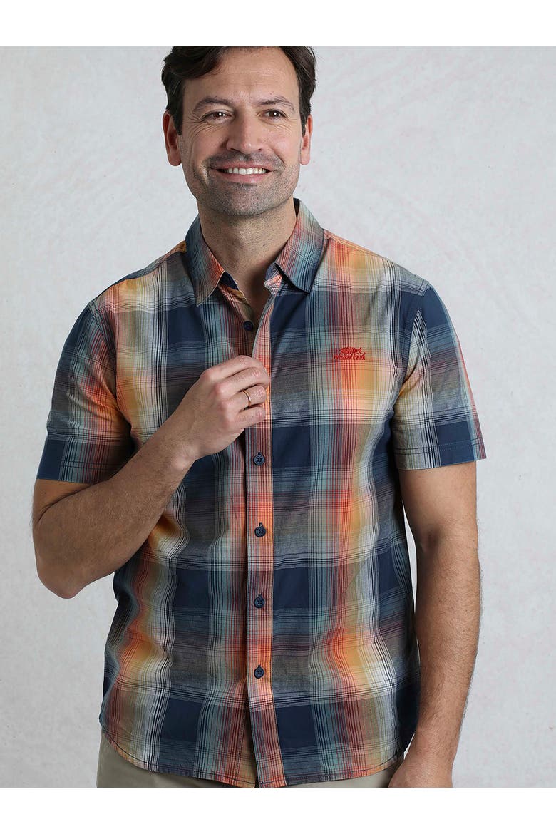 Judd Short Sleeve Check Shirt, Alternate, color, Ensign Blue