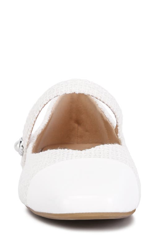 London Rag Albi Patent Toe Cap Tweed Mary Janes Sandal In White