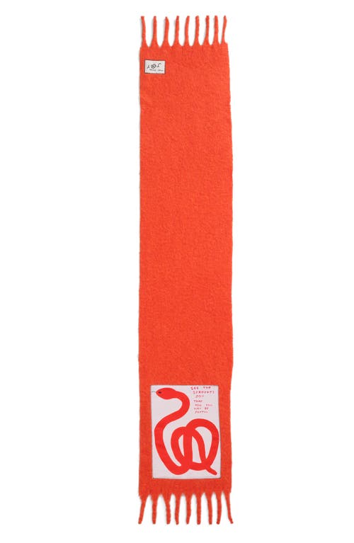 Marc Jacobs Snake Appliqué Scarf In Orange