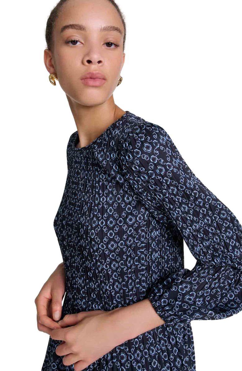 maje Short Clover motif dress, Alternate, color, 