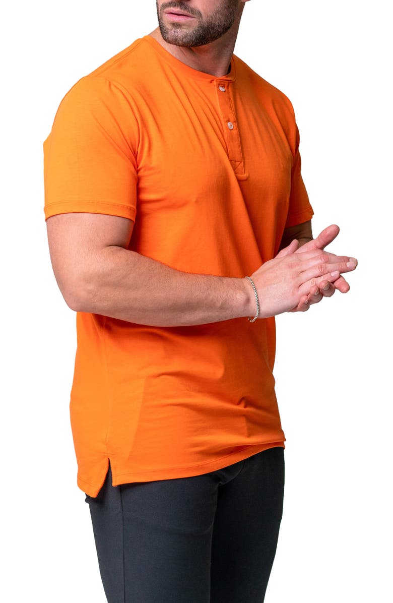 Maceoo Egyptian Cotton Henley, Alternate, color, Orange