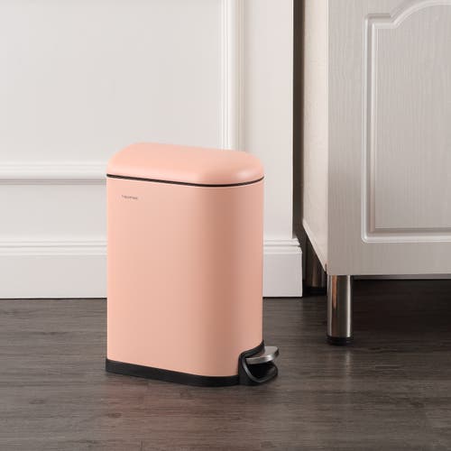 Happimess Roland Mini 2.6-gallon Step-open Trash Can In Flamingo Pink