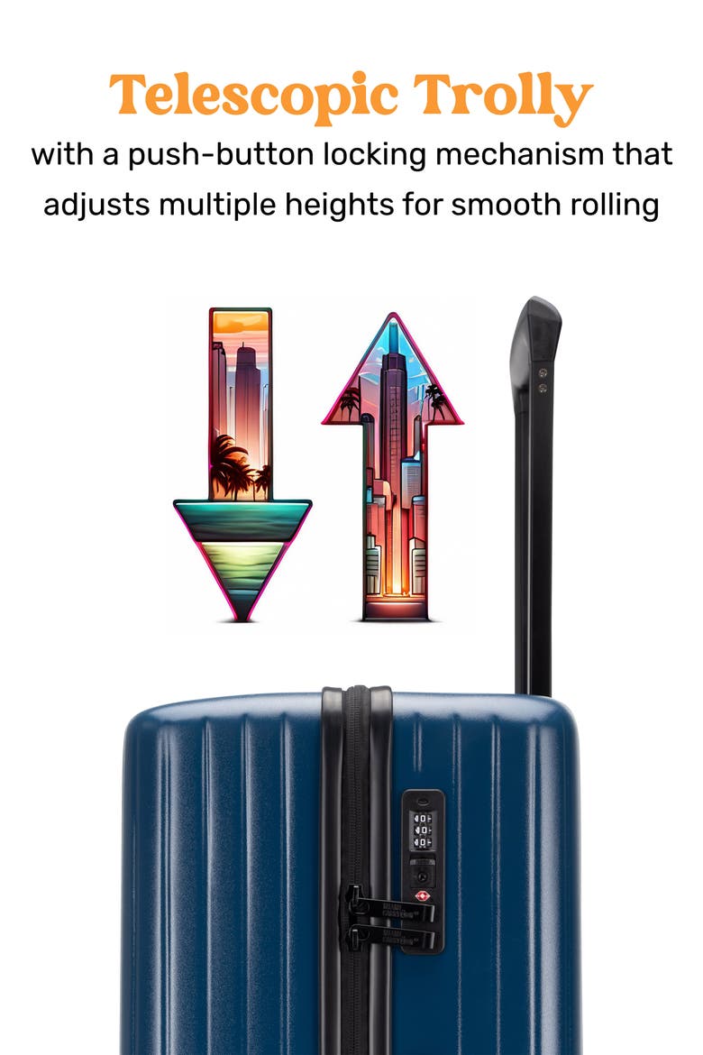 Ocean Polycarbonate Carry On Spinner Suitcase, Alternate, color, Navy