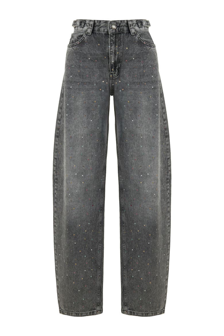 High Waisted Balloon Jeans, Alternate, color, Charcoal Anthracite