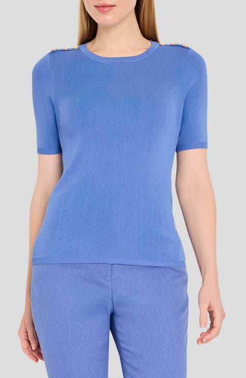 Button Shoulder Sweater