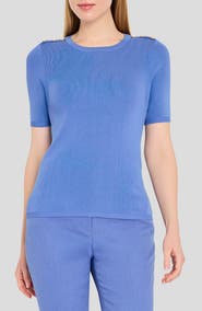 Tahari ASL Button Shoulder Sweater