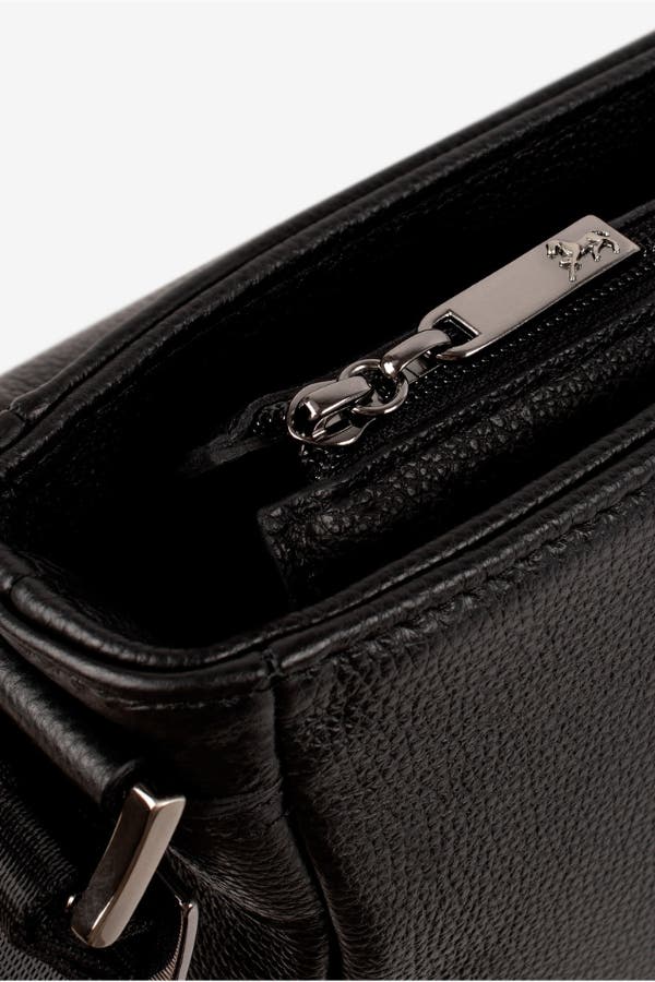 El Cavaleiro Leather Messenger Bag 65, Alternate, color, Black