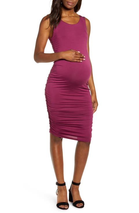 Sleeveless Body-Con Maternity Dress