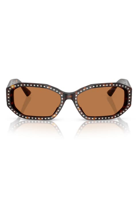 56mm Oval Sunglasses