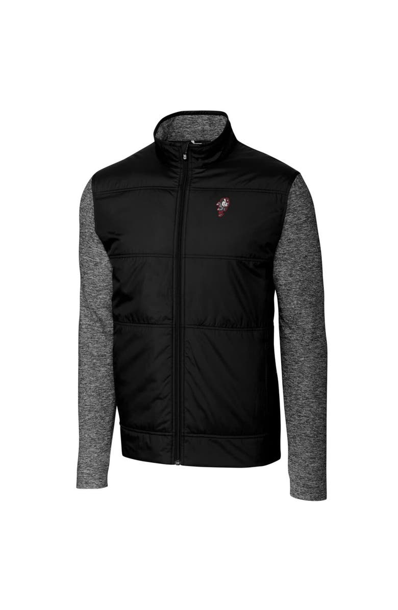 Cutter & Buck Men's Cutter & Buck Black Ohio State Buckeyes Vault Stealth Hybrid Quilted Full-Zip Windbreaker Jacket, Alternate, color, 