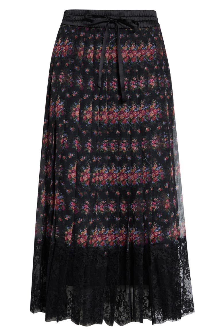 Floral Chiffon A-Line Midi Skirt, Main, color, MAZZOLINI FIORI FNER