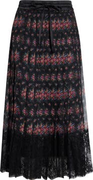 Dolce&Gabbana Floral Chiffon A-Line Midi Skirt