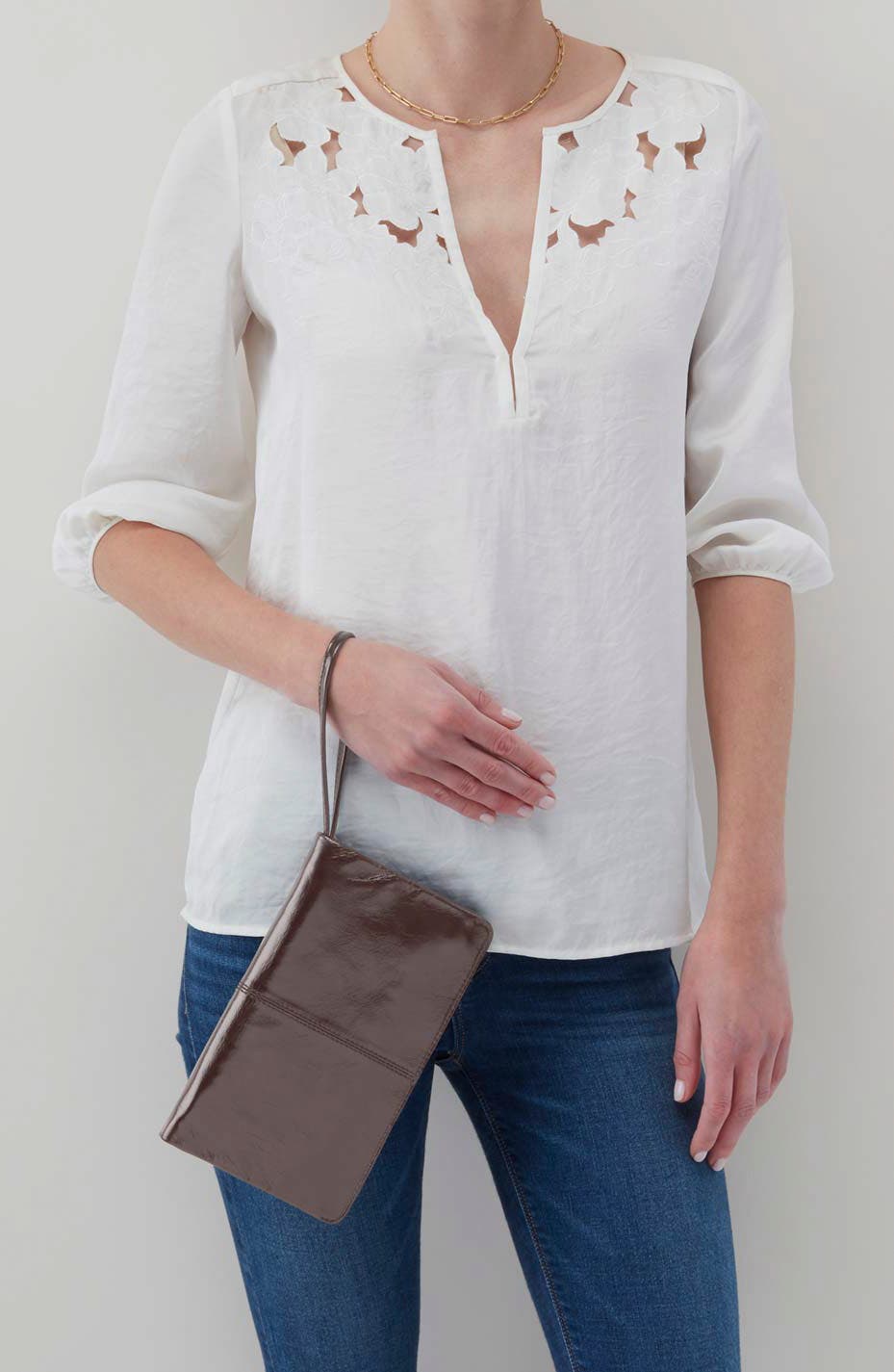 HOBO Evolve Leather Clutch, Alternate, color, Hearthstone