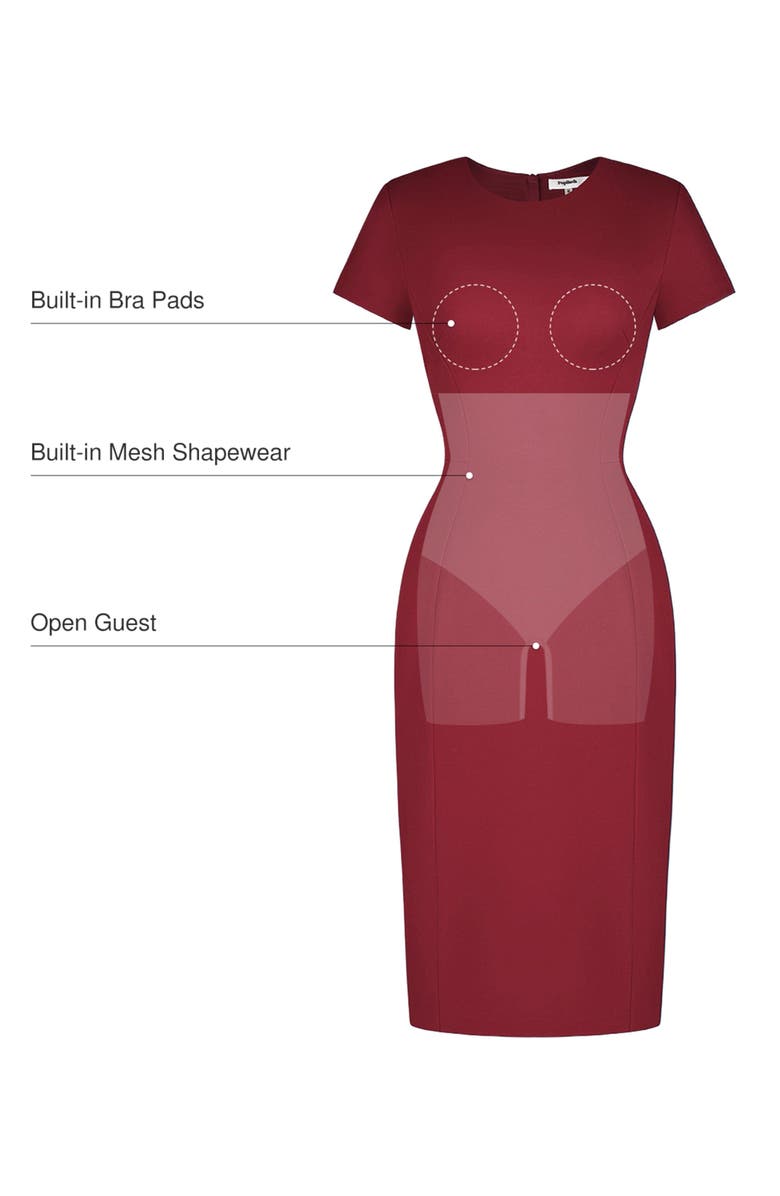 Popilush SculptWear Commuter Fitted Dress, Alternate, color, Midnight Black